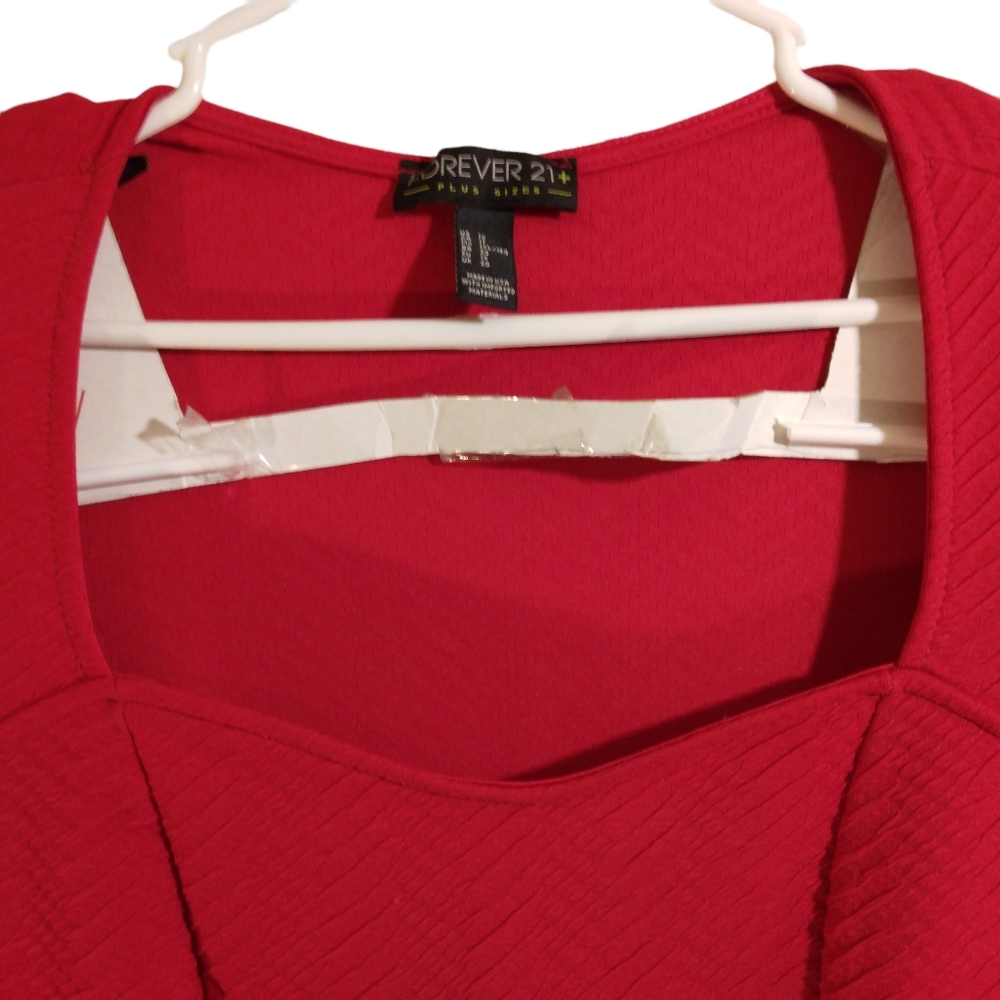Forever 21+ plus sizes bodycan dress womens sz 1X Red made in USA - Picture 5 of 9